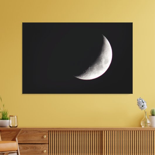 Waxing Crescent Moon Canvas Afdruk (Insitu (Woonkamer))