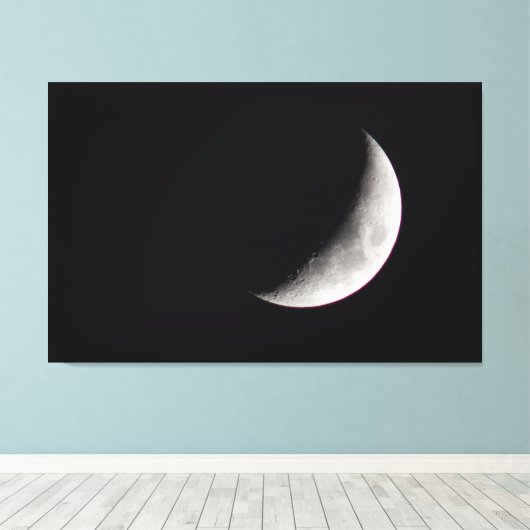 Waxing Crescent Moon Canvas Afdruk (Insitu (Houten vloer))