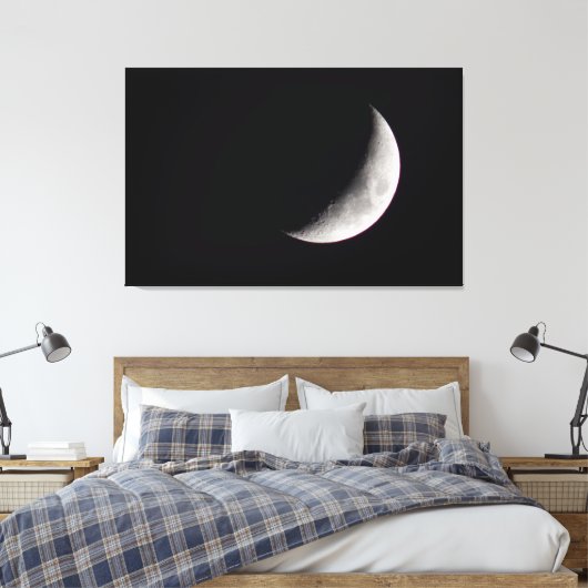 Waxing Crescent Moon Canvas Afdruk (Insitu (Slaapkamer))