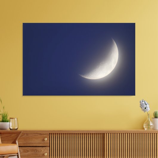 Waxing Crescent Moon Canvas Afdruk (Insitu (Woonkamer))