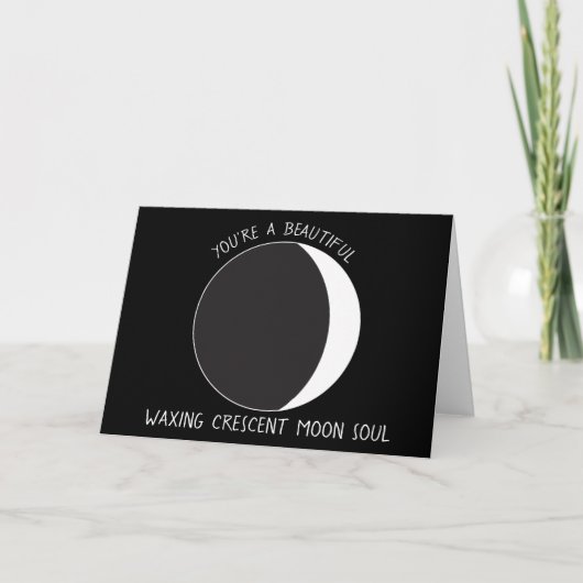 Waxing Crescent MOON Phase Wenskaart Kaart (Voorkant)