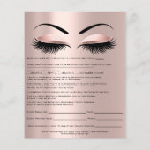 Waxing Depilation Liability Waiver Release Eyes Flyer (Achterkant)