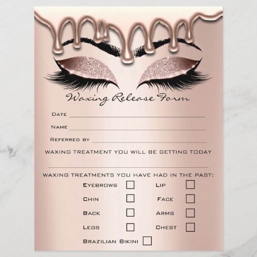 Waxing Depilation Liability Waiver Release Form 1 Flyer (Voorkant)