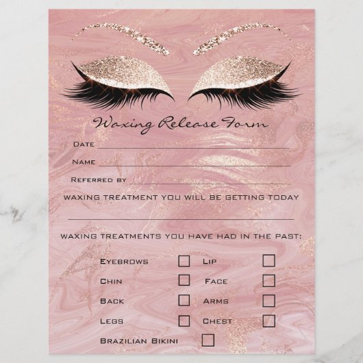 Waxing Depilation Liability Waiver Release Form Flyer (Voorkant)