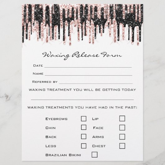 Waxing Depilation Liability Waiver Release Form Flyer (Voorkant)