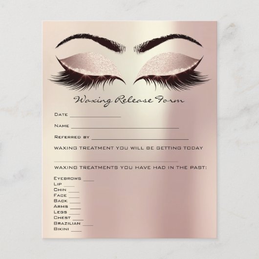 Waxing Depilation Liability Waiver Release Form Flyer (Voorkant)