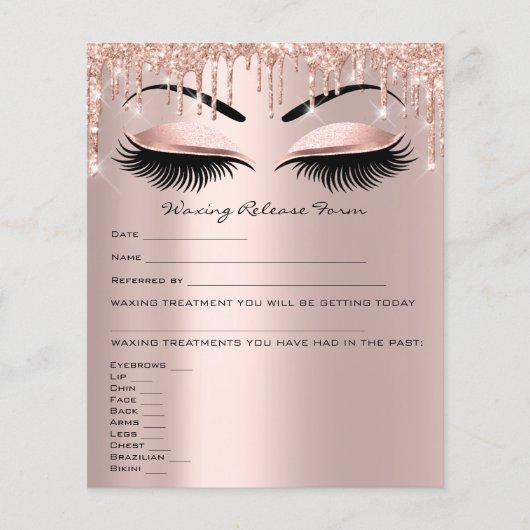 Waxing Depilation Liability Waiver Release Form Flyer (Voorkant)