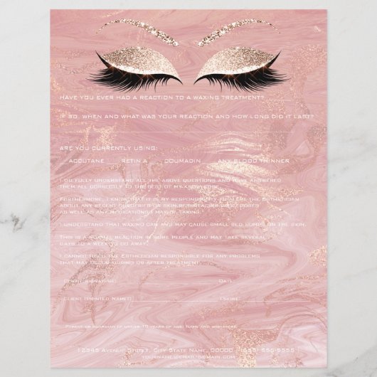 Waxing Depilation Liability Waiver Release Form Flyer (Achterkant)