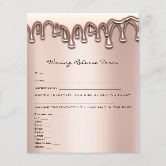 Waxing Depilation Liability Waiver Release Form Flyer (Voorkant)