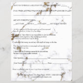 Waxing Depilation Liability Waiver Release Marble Flyer (Achterkant)