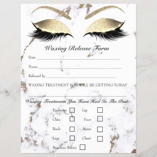 Waxing Depilation Liability Waiver Release Marble Flyer (Voorkant)