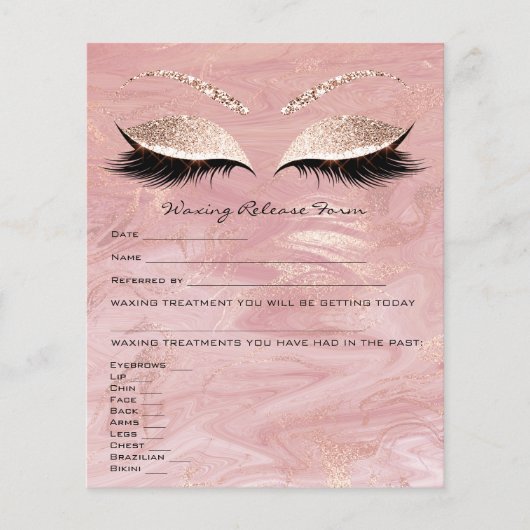 Waxing Depilation Liability Waiver Release Marble Flyer (Voorkant)