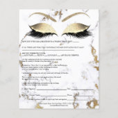 Waxing Depilation Liability Waiver Release Marble Flyer (Achterkant)