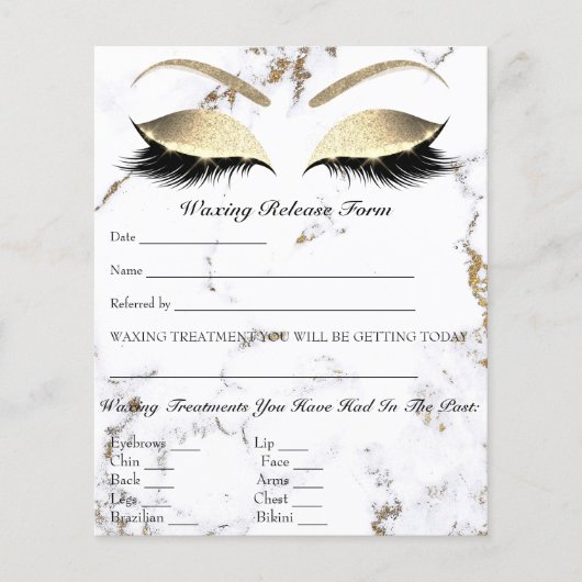 Waxing Depilation Liability Waiver Release Marble Flyer (Voorkant)