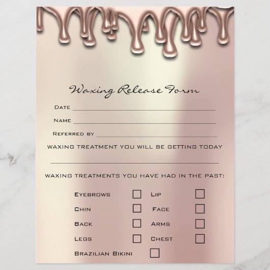 Waxing Depilation Liability Waiver Release Pearly Flyer (Voorkant)