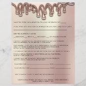 Waxing Depilation Liability Waiver Release Pearly Flyer (Achterkant)