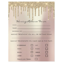 Waxing Depilation Liability Waiver Release Sparkly