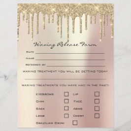 Waxing Depilation Liability Waiver Release Sparkly Flyer