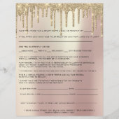 Waxing Depilation Liability Waiver Release Sparkly Flyer (Achterkant)