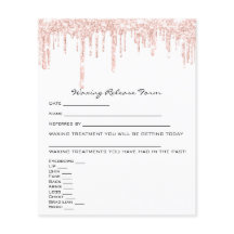 Waxing Depilation Liability Waiver Release White