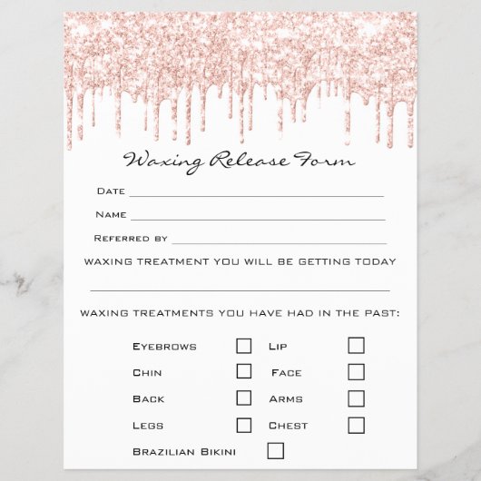 Waxing Depilation Liability Waiver Release White Flyer (Voorkant)