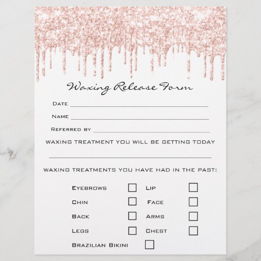 Waxing Depilation Liability Waiver Release White Flyer (Voorkant)