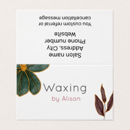 Waxing Estheticiaanse goudmaron blauwgroen Visitekaartje