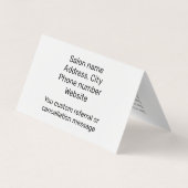 Waxing Estheticiaanse goudmaron blauwgroen Visitekaartje (Achterkant)