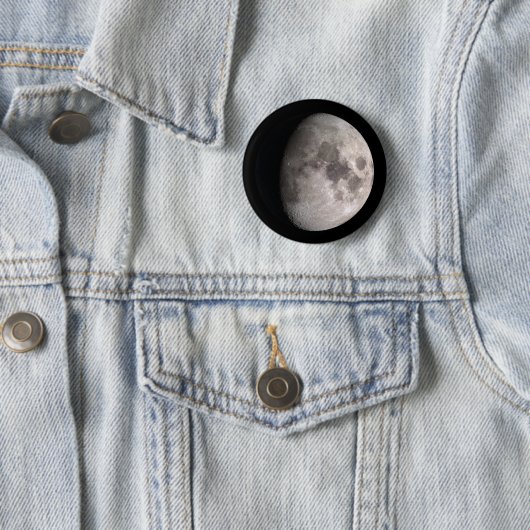 Waxing gibbous moon fase ronde button 5,7 cm (In situ)