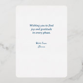 Waxing Half Moon Denken aan jou Zilver Folie Feestdagenkaart (Achterkant)