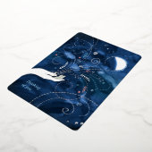 Waxing Half Moon Denken aan jou Zilver Folie Feestdagenkaart (Gedraaid)