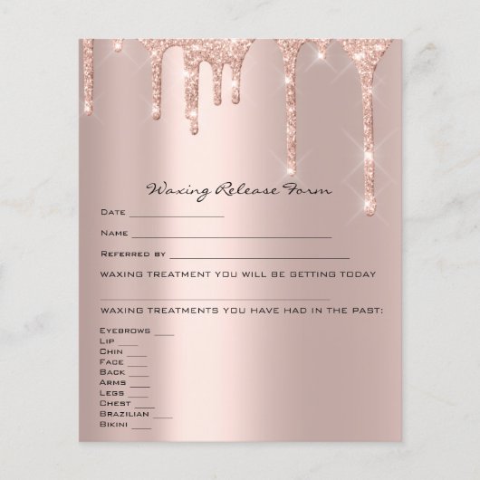 Waxing Liability Waiver Release Form Spark Roos Flyer (Voorkant)