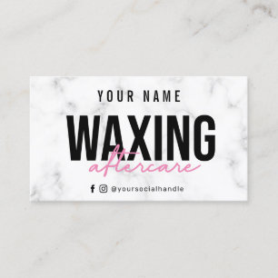 Waxing Marble Pink Luxury Aftercare Card Visitekaartje