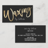 Waxing Simple Chic Gold Moderne Typografie Visitekaartje (Voorkant / Achterkant)
