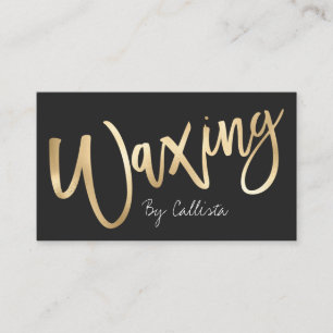 Waxing Simple Chic Gold Moderne Typografie Visitekaartje
