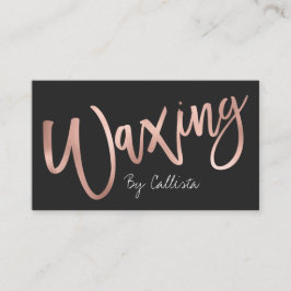 Waxing Simple Chic Roos Gold Modern Typografie Visitekaartje