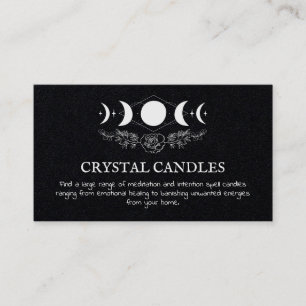 Waxing Waning Moon Crystal Candle Spell Visitekaartje