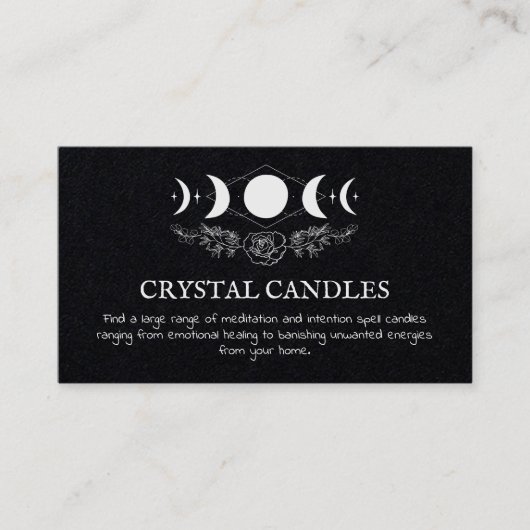 Waxing Waning Moon Crystal Candle Spell Visitekaartje (Voorkant)