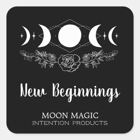 Waxing Waning Moon Intention Spell Kit Labels (Voorkant)