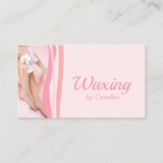 Waxing Wax Service Spa Salon Roze Orchidee Visitekaartje (Voorkant)