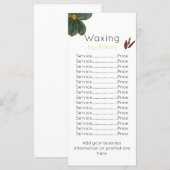 Waxtechnicus/estheticus gouden maroon blauwgroen menu (Voorkant / Achterkant)