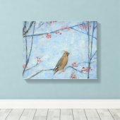 Waxwing 2013 oil on canvas afdruk (Insitu (Houten vloer))