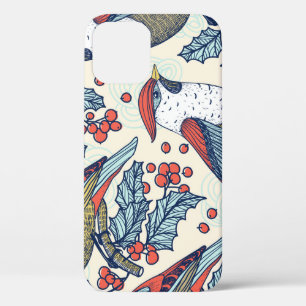 Waxwings Holly Kerstpatroon Case-Mate iPhone Case