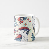Waxwings Holly Kerstpatroon Koffiemok (Voorkant rechts)