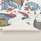 Waxwings Holly Kerstpatroon Sherpa Deken (3/4)