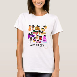 Way 2 Go Cartoon Afstuderen Fun T-shirt