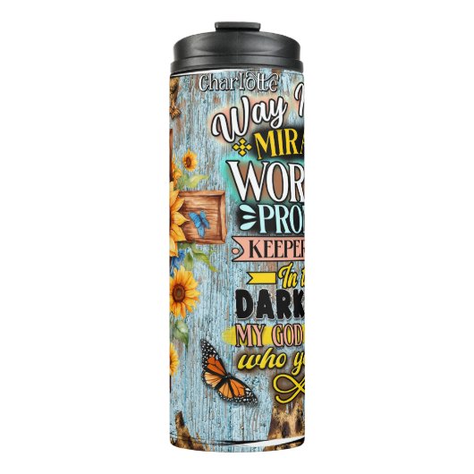 Way Maker Miracle Worker Duisternis Licht Thermosbeker (Voorkant)