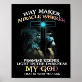 Way Maker Miracle Worker Promise Keeper Light In D Poster (Voorkant)