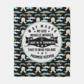 Way Maker Mirakelwerker |Mustache Christelijk Fleece Deken (Voorkant)