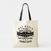 Way Maker Miraker Worker Promise Keeper Christelij Tote Bag (Achterkant)
